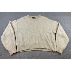 Mango MNG Women's Small Beige Soft Knit Sweater‎ Pullover Crewneck